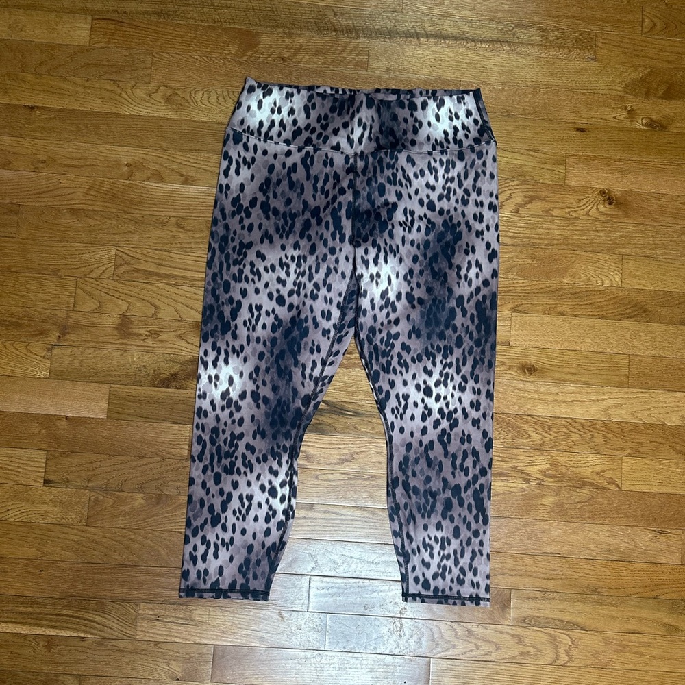Fabletics Black and Brown Leggings with Stretchy Fit